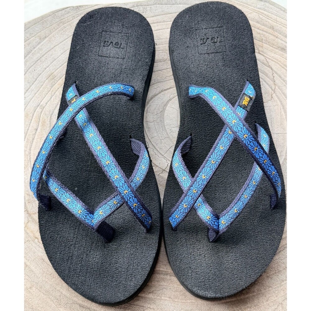 Teva Olowahu Women's Size 10 Blue Flip Flops Slip On Thong Sandals 6840